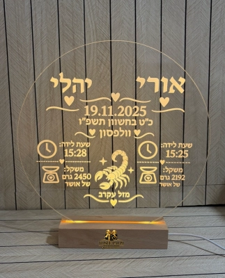 מנורת LED בעיצוב אישי